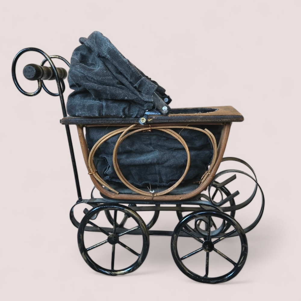 Miniature Baby Buggy Replica, Victorian style Nursery, Baby Shower Decor